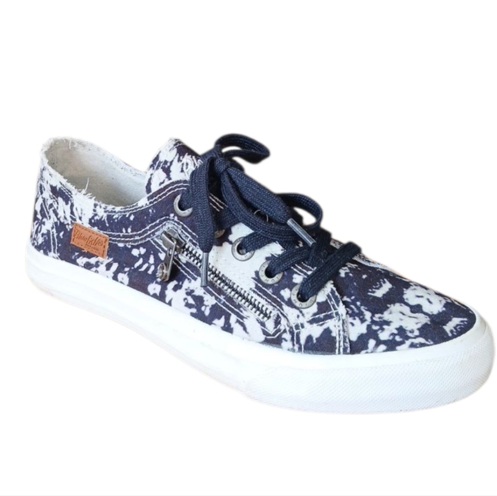 Blowfish Maggi Navy and White Tie-Dye Patterned Sneakers, Sz 9